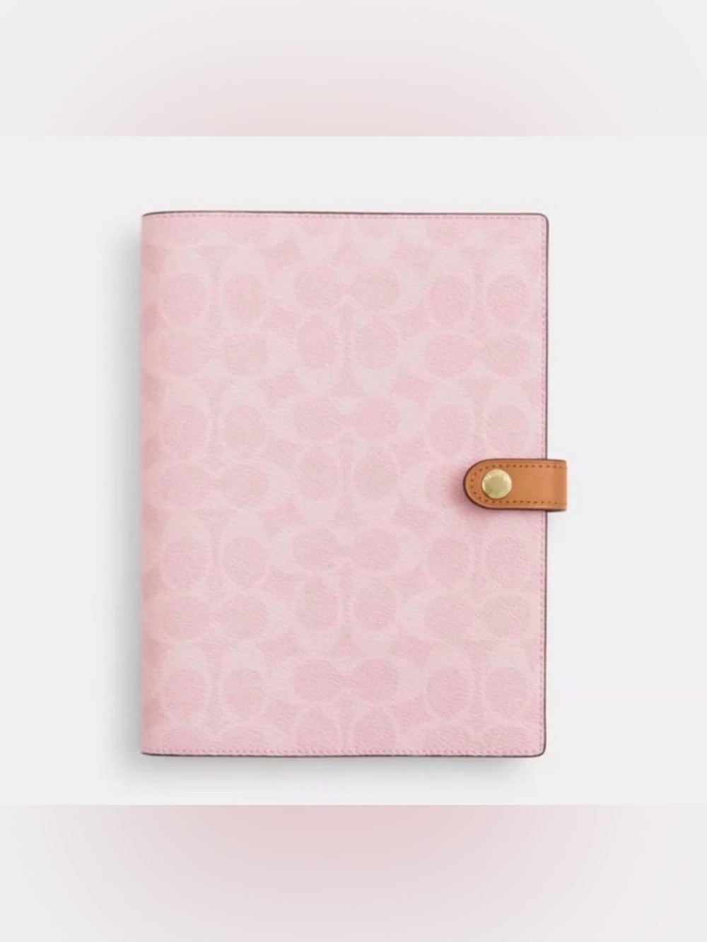 Coach Powder Pink Notebook In Signature Canvas